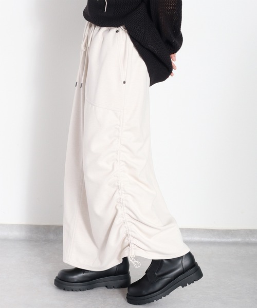 cepo（セポ）の「ツイルジャージーナロースカート（スカート・レディース・チャコール/グレー/オフホワイト・M）」の13枚目の写真