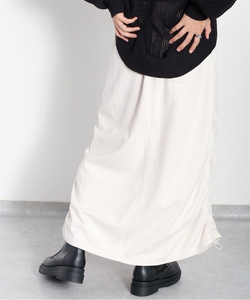 cepo（セポ）の「ツイルジャージーナロースカート（スカート・レディース・チャコール/グレー/オフホワイト・M）」の14枚目の写真