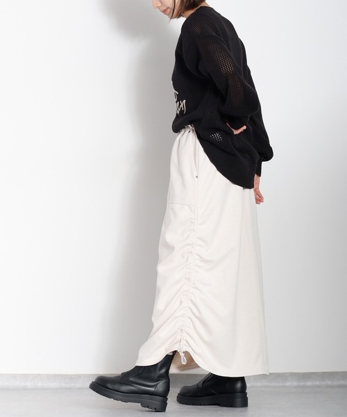 cepo（セポ）の「ツイルジャージーナロースカート（スカート・レディース・チャコール/グレー/オフホワイト・M）」の19枚目の写真