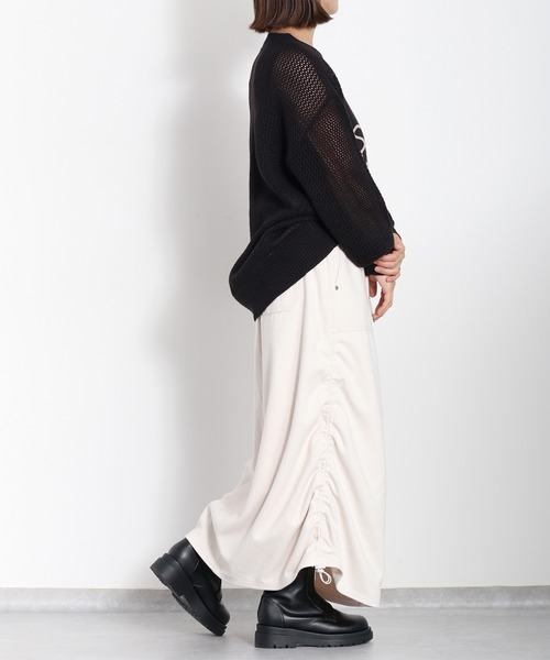 cepo（セポ）の「ツイルジャージーナロースカート（スカート・レディース・チャコール/グレー/オフホワイト・M）」の21枚目の写真