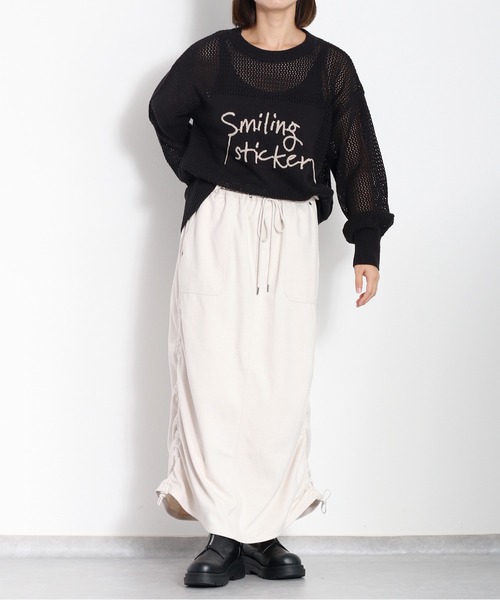 cepo（セポ）の「ツイルジャージーナロースカート（スカート・レディース・チャコール/グレー/オフホワイト・M）」の22枚目の写真