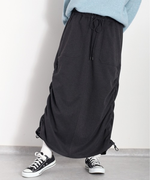 cepo（セポ）の「ツイルジャージーナロースカート（スカート・レディース・チャコール/グレー/オフホワイト・M）」の8枚目の写真