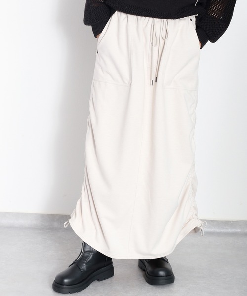 cepo（セポ）の「ツイルジャージーナロースカート（スカート・レディース・チャコール/グレー/オフホワイト・M）」の17枚目の写真