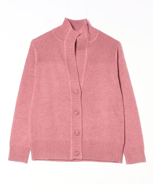 TOKYO SHIRTS(トウキョウシャツ)の「スタンドヘンリーネック レディースニットカーディガン(カーディガン/ボレロ・レディース・ネイビー/ピンク/ブラック/ブルー/グレー・M/LL/L)」の1枚目の写真