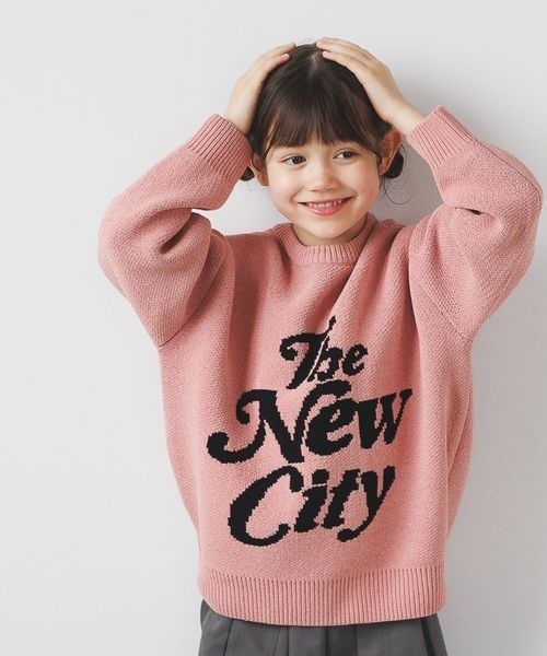 BAYFLOW（ベイフロー）の「[汚れても安心♪] 洗えるHAPPYニット(KIDS)（ニット/セーター・キッズ・ネイビー/イエロー/ピンク/ブラウン/グリーン/オフホワイト/ブラック/オレンジ・110cm/120cm/130cm/140cm/150cm）」の7枚目の写真