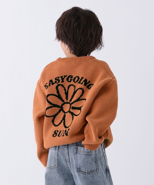 BAYFLOW（ベイフロー）の「[汚れても安心♪] 洗えるHAPPYニット(KIDS)（ニット/セーター・キッズ・ネイビー/イエロー/ピンク/ブラウン/グリーン/オフホワイト/ブラック/オレンジ・110cm/120cm/130cm/140cm/150cm）」の8枚目の写真