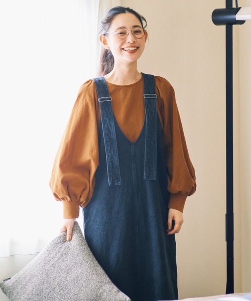 and myera(アンド マイラ)の「and myera バルーンスリーブトップス(その他トップス・レディース・ネイビー/ブラウン/チャコールグレー・S/LL/M/L)」の2枚目の写真