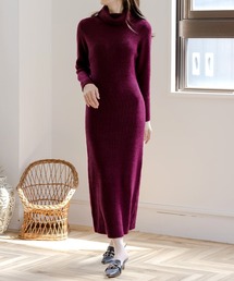 Julia Boutique | 【骨格ナチュラルさんにおすすめ】 骨格別 ロング丈タートルネックゆるニットワンピース(ワンピース)