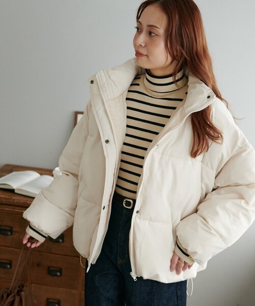 DISCOAT（ディスコート）の「【WEB限定】裾ラウンドフェイクダウン（ダウンジャケット/コート・レディース・アイボリー/ブラック/カーキ・FREE）」の5枚目の写真