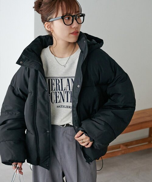 DISCOAT（ディスコート）の「【WEB限定】裾ラウンドフェイクダウン（ダウンジャケット/コート・レディース・アイボリー/ブラック/カーキ・FREE）」の12枚目の写真