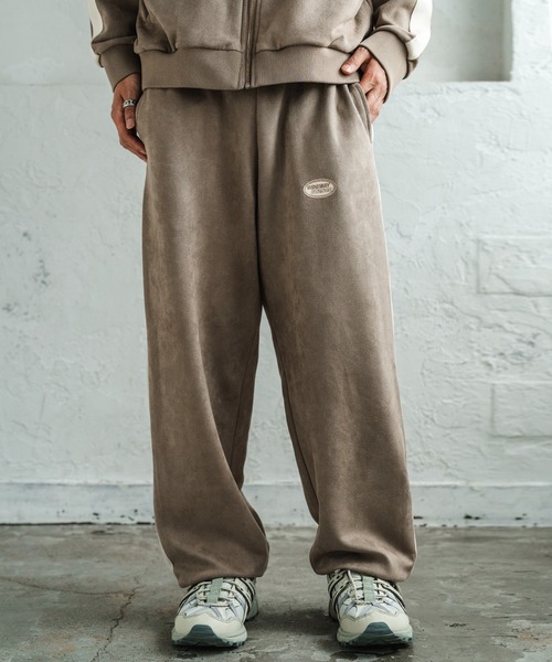SIDEWAY STANCE(サイドウェイスタンス)の「【SIDEWAY STANCE】オーバルロゴ ワンポイント刺しゅう スエード ラインパンツ(スウェットパンツ・メンズ・ベージュ/ブラック/ブルー・SMALL/MEDIUM/LARGE)」の10枚目の写真