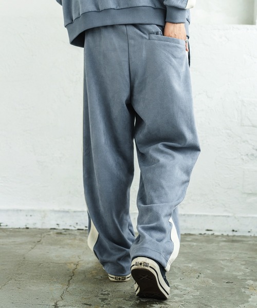 SIDEWAY STANCE(サイドウェイスタンス)の「【SIDEWAY STANCE】オーバルロゴ ワンポイント刺しゅう スエード ラインパンツ(スウェットパンツ・メンズ・ベージュ/ブラック/ブルー・SMALL/MEDIUM/LARGE)」の18枚目の写真