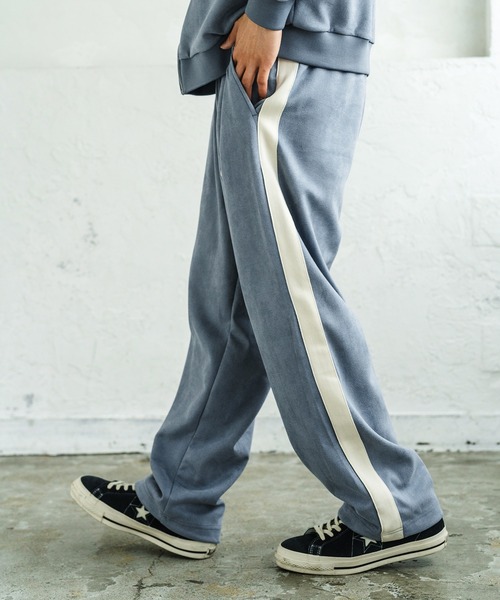 SIDEWAY STANCE(サイドウェイスタンス)の「【SIDEWAY STANCE】オーバルロゴ ワンポイント刺しゅう スエード ラインパンツ(スウェットパンツ・メンズ・ベージュ/ブラック/ブルー・SMALL/MEDIUM/LARGE)」の19枚目の写真