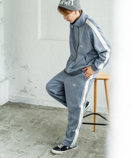 SIDEWAY STANCE(サイドウェイスタンス)の「【SIDEWAY STANCE】オーバルロゴ ワンポイント刺しゅう スエード ラインパンツ(スウェットパンツ・メンズ・ベージュ/ブラック/ブルー・SMALL/MEDIUM/LARGE)」の20枚目の写真