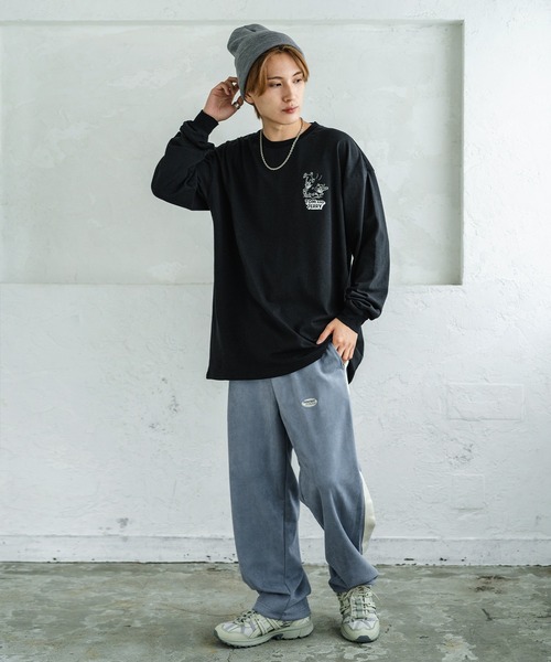 SIDEWAY STANCE(サイドウェイスタンス)の「【SIDEWAY STANCE】オーバルロゴ ワンポイント刺しゅう スエード ラインパンツ(スウェットパンツ・メンズ・ベージュ/ブラック/ブルー・SMALL/MEDIUM/LARGE)」の21枚目の写真