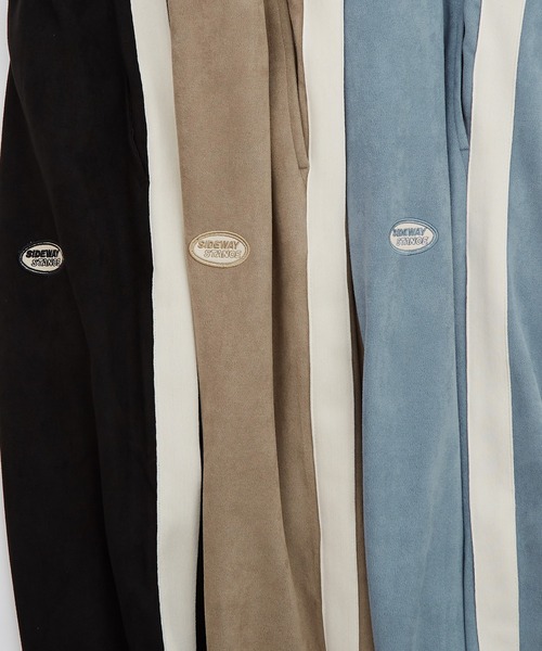 SIDEWAY STANCE(サイドウェイスタンス)の「【SIDEWAY STANCE】オーバルロゴ ワンポイント刺しゅう スエード ラインパンツ(スウェットパンツ・メンズ・ベージュ/ブラック/ブルー・SMALL/MEDIUM/LARGE)」の22枚目の写真