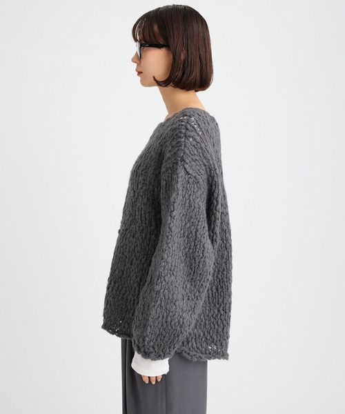 BABYLONE（バビロン）の「ハンドニットプルオーバー（ニット/セーター・レディース・チャコール/クリーム・フリー）」の16枚目の写真