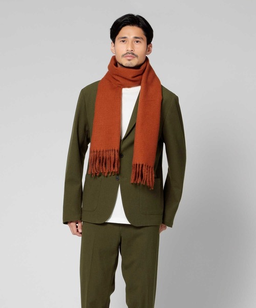 Right-on（ライトオン）の「ダブルフェイスマフラー（マフラー・メンズ・ネイビー/オレンジ/グレー/ブラック・フリー）」の7枚目の写真