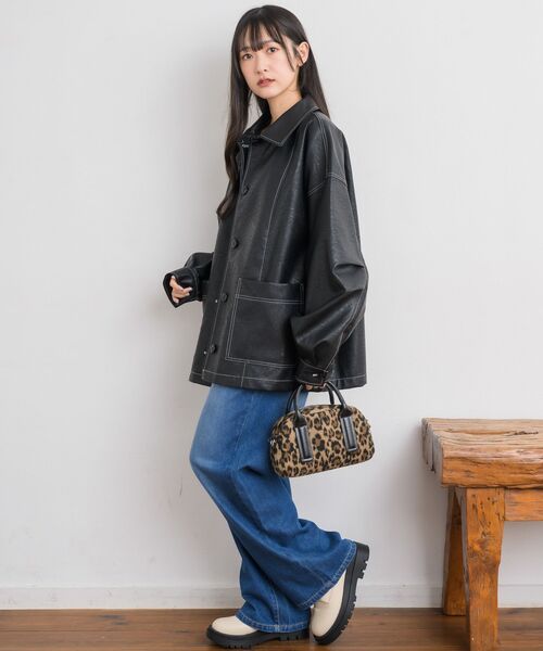 RETRO GIRL（レトロガール）の「Fレザーカバーオール（その他アウター・レディース・ブラック/ブラウン/ベージュ・FREE）」の7枚目の写真