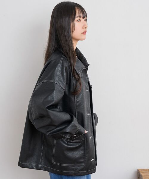 RETRO GIRL（レトロガール）の「Fレザーカバーオール（その他アウター・レディース・ブラック/ブラウン/ベージュ・FREE）」の10枚目の写真