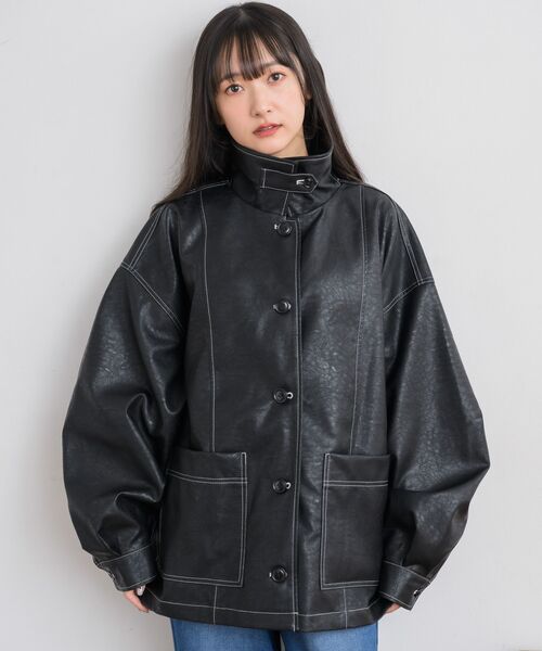 RETRO GIRL（レトロガール）の「Fレザーカバーオール（その他アウター・レディース・ブラック/ブラウン/ベージュ・FREE）」の13枚目の写真