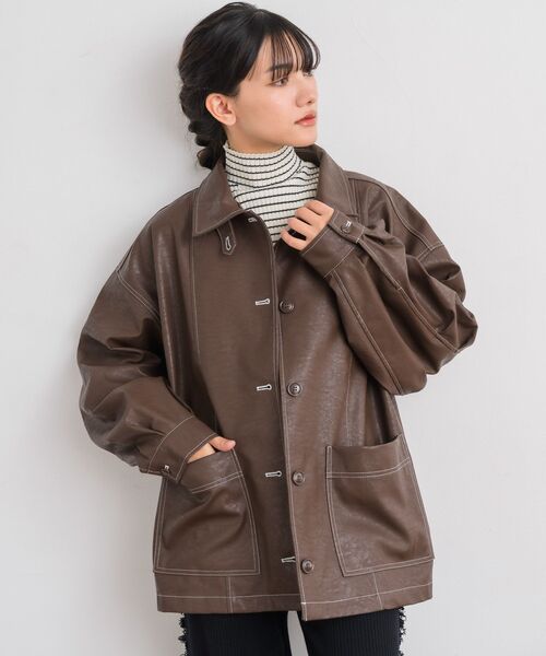 RETRO GIRL（レトロガール）の「Fレザーカバーオール（その他アウター・レディース・ブラック/ブラウン/ベージュ・FREE）」の17枚目の写真