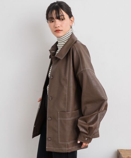 RETRO GIRL（レトロガール）の「Fレザーカバーオール（その他アウター・レディース・ブラック/ブラウン/ベージュ・FREE）」の20枚目の写真