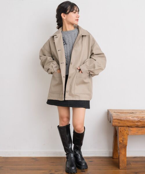 RETRO GIRL（レトロガール）の「Fレザーカバーオール（その他アウター・レディース・ブラック/ブラウン/ベージュ・FREE）」の22枚目の写真