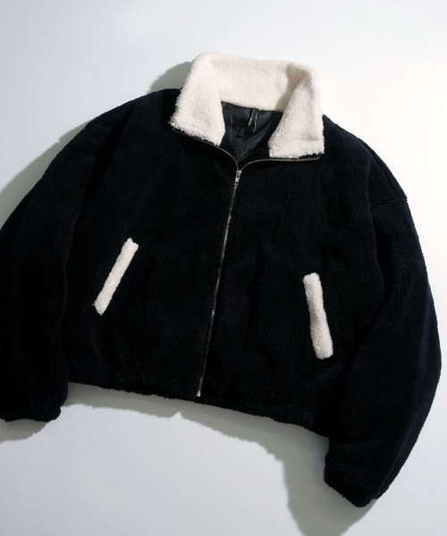 HALHAM(ハルハム)の「shaggy fleece short blouson/シャギーフリース ショートブルゾン(ブルゾン・メンズ・ブラック/ベージュ/オフホワイト・M/L/XL)」の3枚目の写真