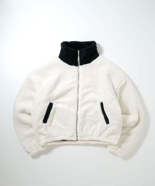 HALHAM(ハルハム)の「shaggy fleece short blouson/シャギーフリース ショートブルゾン(ブルゾン・メンズ・ブラック/ベージュ/オフホワイト・M/L/XL)」の4枚目の写真