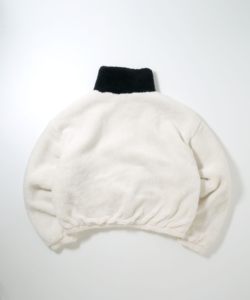 HALHAM(ハルハム)の「shaggy fleece short blouson/シャギーフリース ショートブルゾン(ブルゾン・メンズ・ブラック/ベージュ/オフホワイト・M/L/XL)」の5枚目の写真