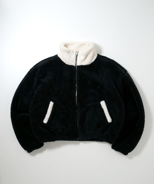 HALHAM(ハルハム)の「shaggy fleece short blouson/シャギーフリース ショートブルゾン(ブルゾン・メンズ・ブラック/ベージュ/オフホワイト・M/L/XL)」の6枚目の写真