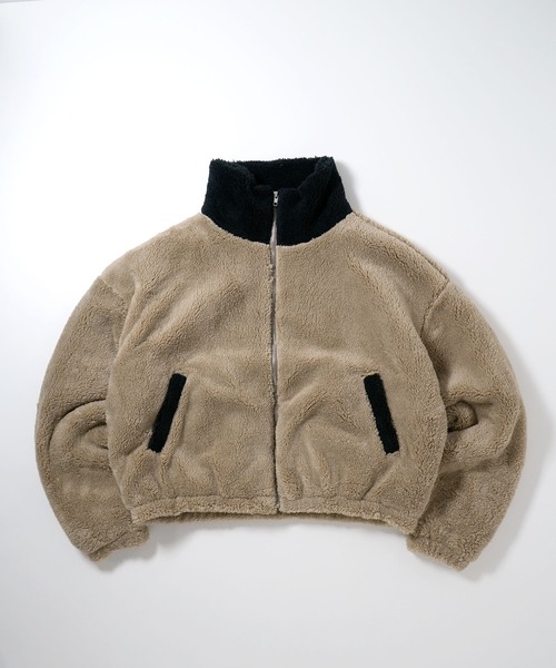 HALHAM(ハルハム)の「shaggy fleece short blouson/シャギーフリース ショートブルゾン(ブルゾン・メンズ・ブラック/ベージュ/オフホワイト・M/L/XL)」の8枚目の写真