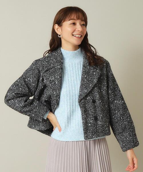 ITS'DEMO（イッツデモ）の「◆【手洗い可】ツイードショートコート（チェスターコート・レディース・ネイビー系3/ブラック系3・00）」の7枚目の写真