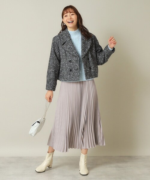 ITS'DEMO（イッツデモ）の「◆【手洗い可】ツイードショートコート（チェスターコート・レディース・ネイビー系3/ブラック系3・00）」の8枚目の写真