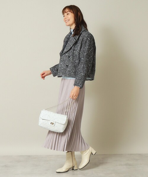 ITS'DEMO（イッツデモ）の「◆【手洗い可】ツイードショートコート（チェスターコート・レディース・ネイビー系3/ブラック系3・00）」の9枚目の写真