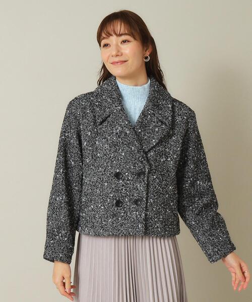 ITS'DEMO（イッツデモ）の「◆【手洗い可】ツイードショートコート（チェスターコート・レディース・ネイビー系3/ブラック系3・00）」の11枚目の写真