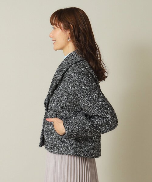 ITS'DEMO（イッツデモ）の「◆【手洗い可】ツイードショートコート（チェスターコート・レディース・ネイビー系3/ブラック系3・00）」の12枚目の写真