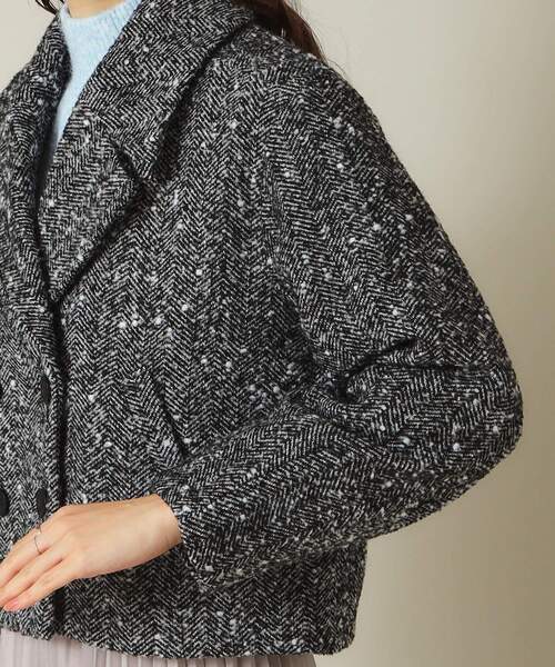 ITS'DEMO（イッツデモ）の「◆【手洗い可】ツイードショートコート（チェスターコート・レディース・ネイビー系3/ブラック系3・00）」の15枚目の写真