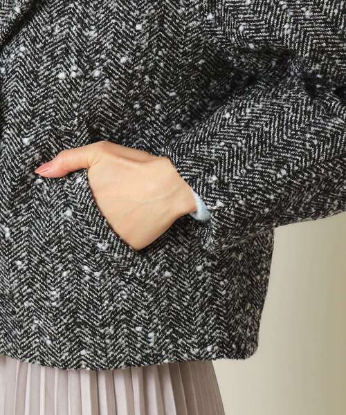 ITS'DEMO（イッツデモ）の「◆【手洗い可】ツイードショートコート（チェスターコート・レディース・ネイビー系3/ブラック系3・00）」の16枚目の写真