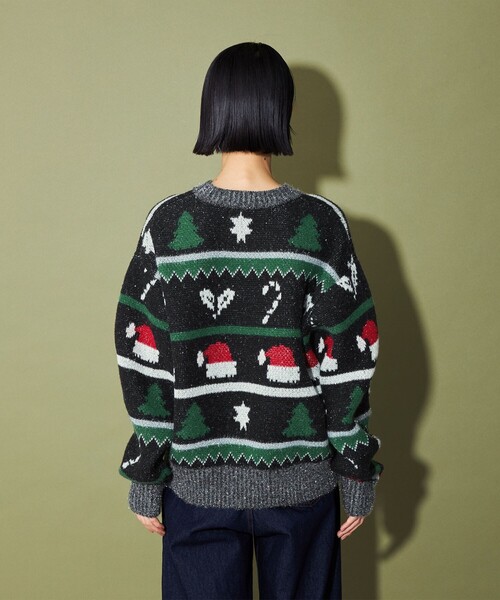 CITEN(シテン)の「<CITEN>クリスマスセーター ジャカード(ニット/セーター・レディース・ブラック・FREE)」の7枚目の写真