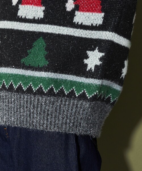 CITEN(シテン)の「<CITEN>クリスマスセーター ジャカード(ニット/セーター・レディース・ブラック・FREE)」の2枚目の写真