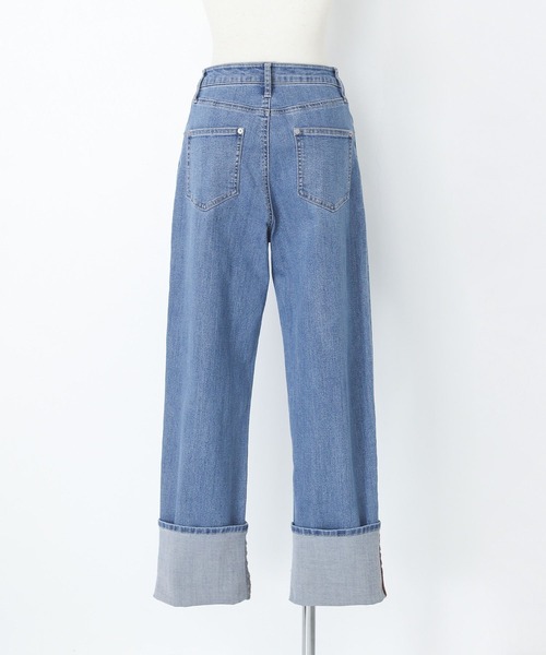 n'OrLABEL（ノアールレーベル）の「『ロールアップストレートデニムパンツ』（デニムパンツ・レディース・ネイビー/ブルー/オフホワイト・L～LL/S～Ｍ/3L）」の15枚目の写真