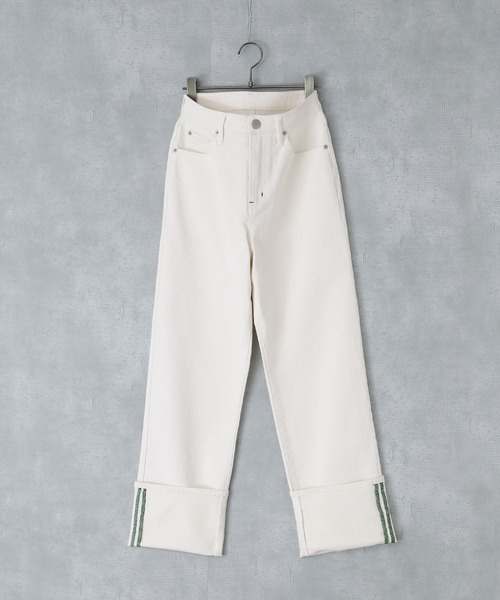 n'OrLABEL（ノアールレーベル）の「『ロールアップストレートデニムパンツ』（デニムパンツ・レディース・ネイビー/ブルー/オフホワイト・L～LL/S～Ｍ/3L）」の10枚目の写真