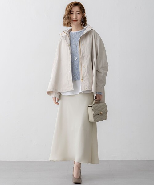23区(ニジュウサンク)の「【VERY3月号掲載/撥水加工】ライトツイル フーディーアウター(その他アウター・レディース・カーキ系/ベージュ系/ネイビー系・38/36)」の5枚目の写真