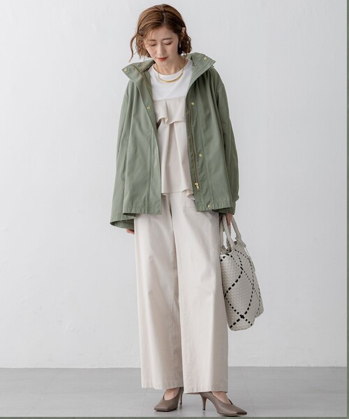 セール】【VERY3月号掲載/撥水加工】ライトツイル フーディーアウター