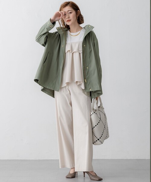 23区(ニジュウサンク)の「【VERY3月号掲載/撥水加工】ライトツイル フーディーアウター(その他アウター・レディース・カーキ系/ベージュ系/ネイビー系・38/36)」の8枚目の写真