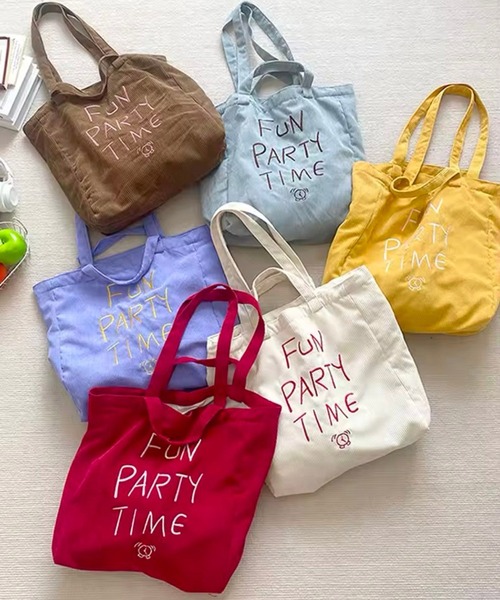 セール】【 Port / ポート 】 ロゴ刺繍 コーデュロイ トートバッグ