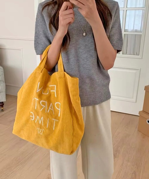 Port（ポート）の「【 Port / ポート 】  ロゴ刺繍 コーデュロイ トートバッグ #（トートバッグ・レディース・ホワイト/ブラウン/レッド/パープル/イエロー/ライトブルー・FREE）」の17枚目の写真