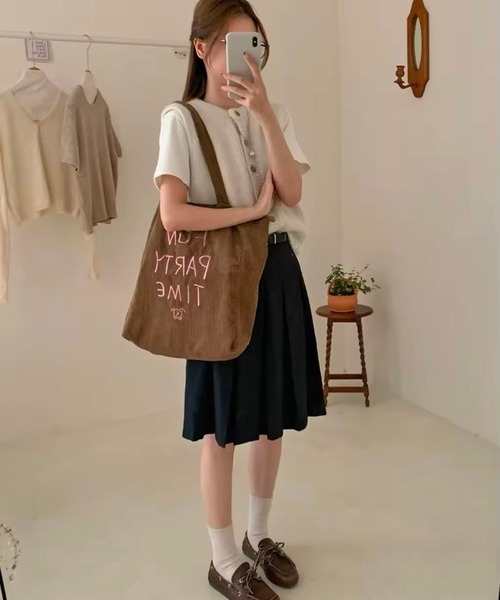 TOD’S コーデュロイトートバッグ STYLEBLOCK トートバッグ トート 縦型 コーデュロイ サブバッグ